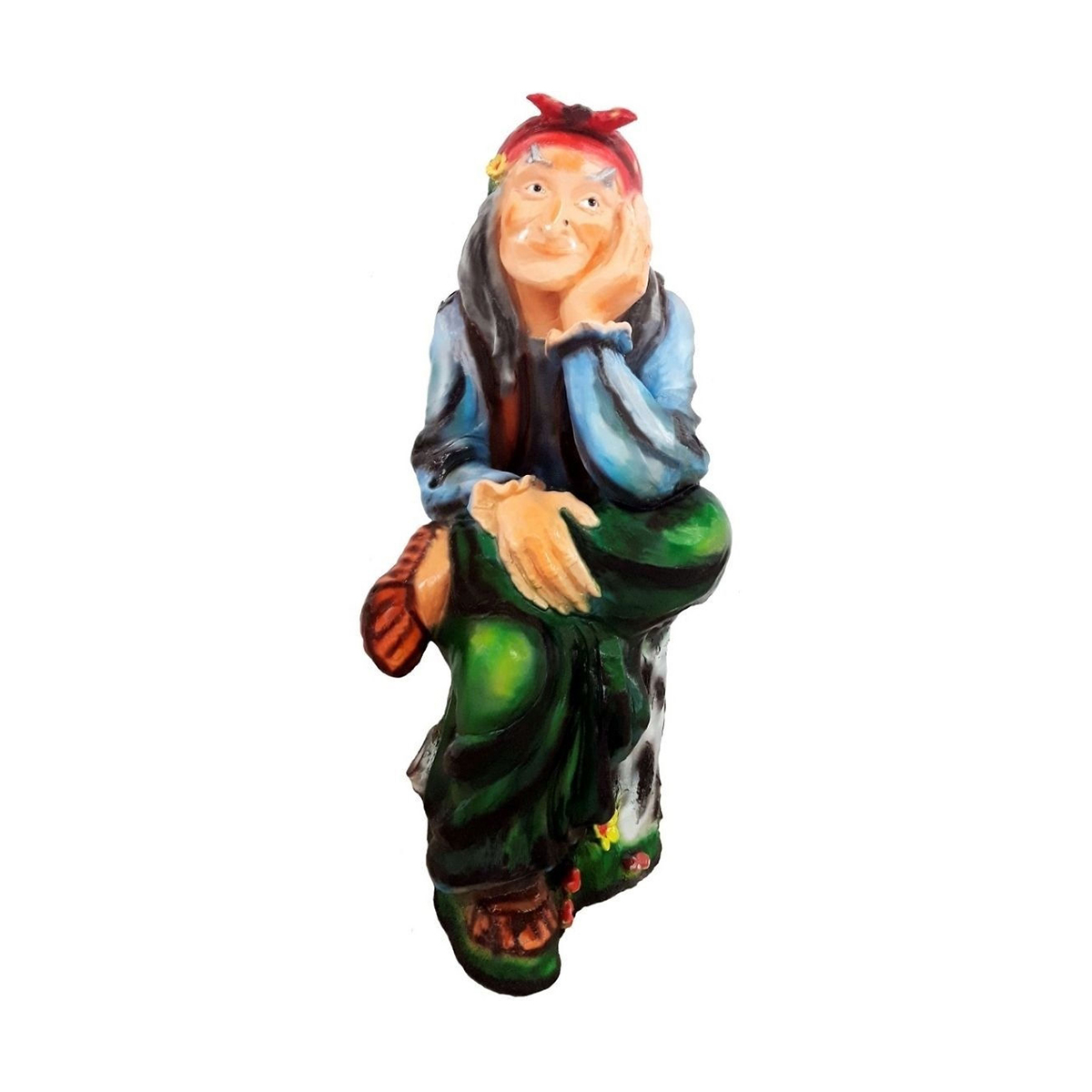 Фигурка садовая "баба яга на пне" 340*770 мм "гарденвилл"