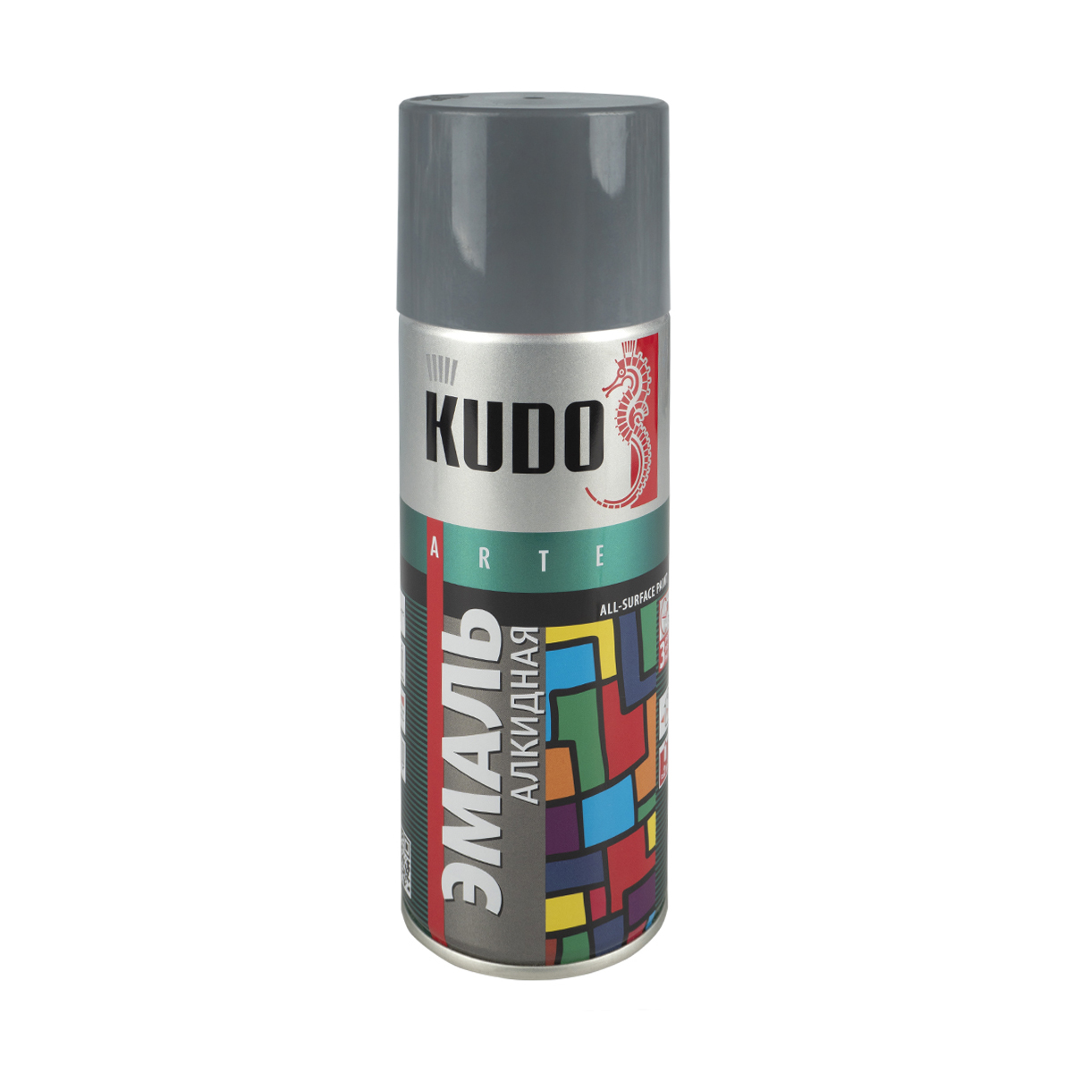 Краска аэрозоль серая темная 520 мл (12) "kudo" ku-1016