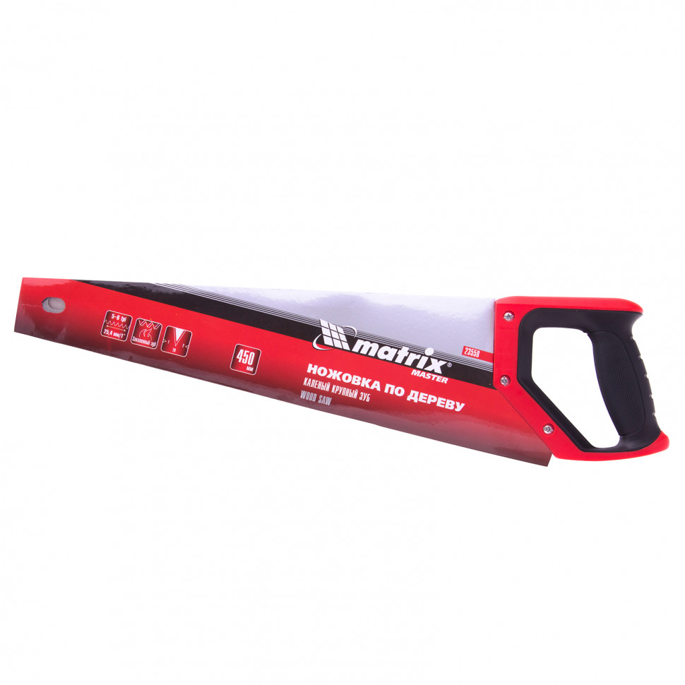 Ножовка по дереву, 500 мм, каленый зуб 3D, 11-12 TPI, трехкомпонентная рукоятка, Pro Matrix (23585)