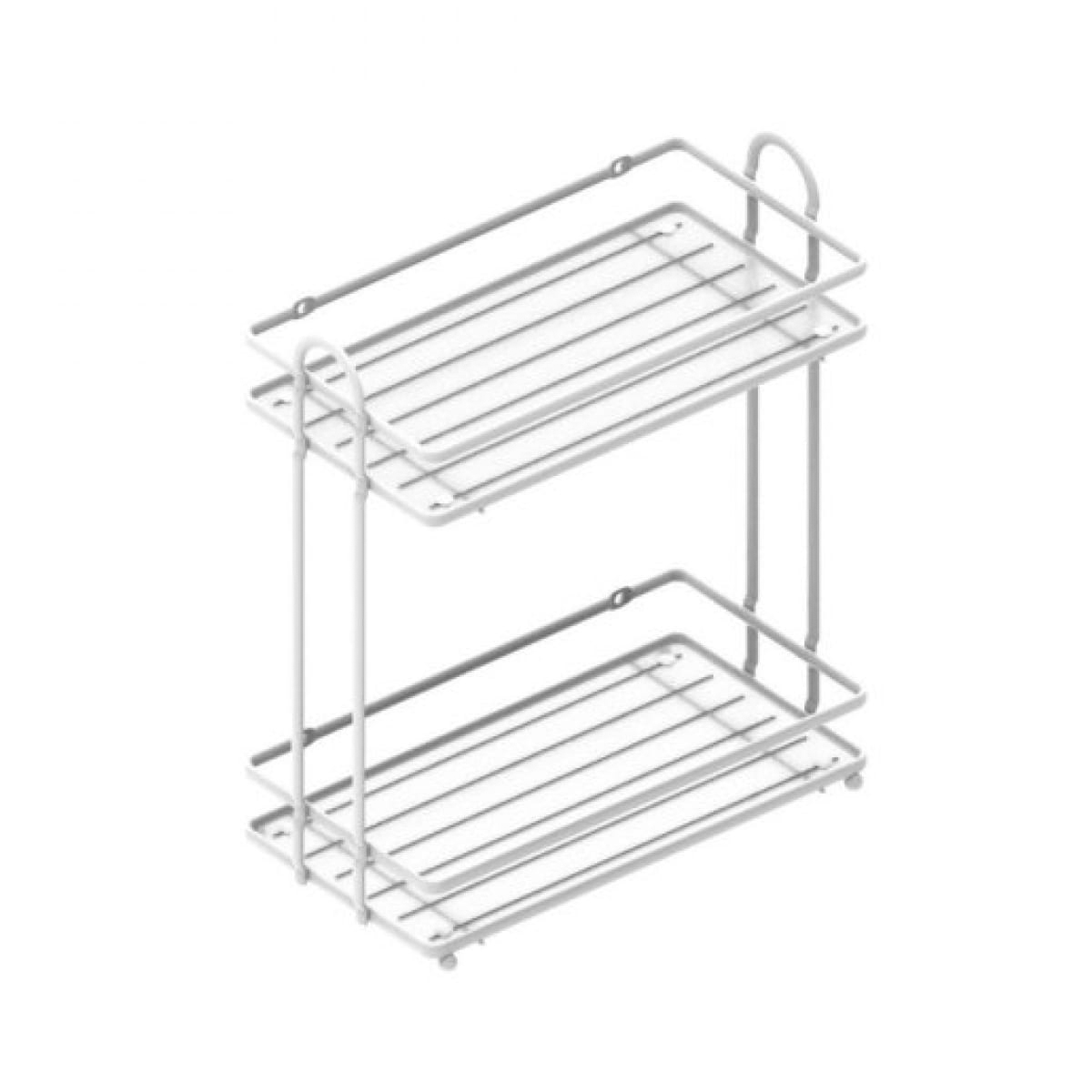 Полка для ванной 2-х ярусная "termo" 29*15*33,5 см (белый) (1/8) "swensa" swr-1007-02-wht