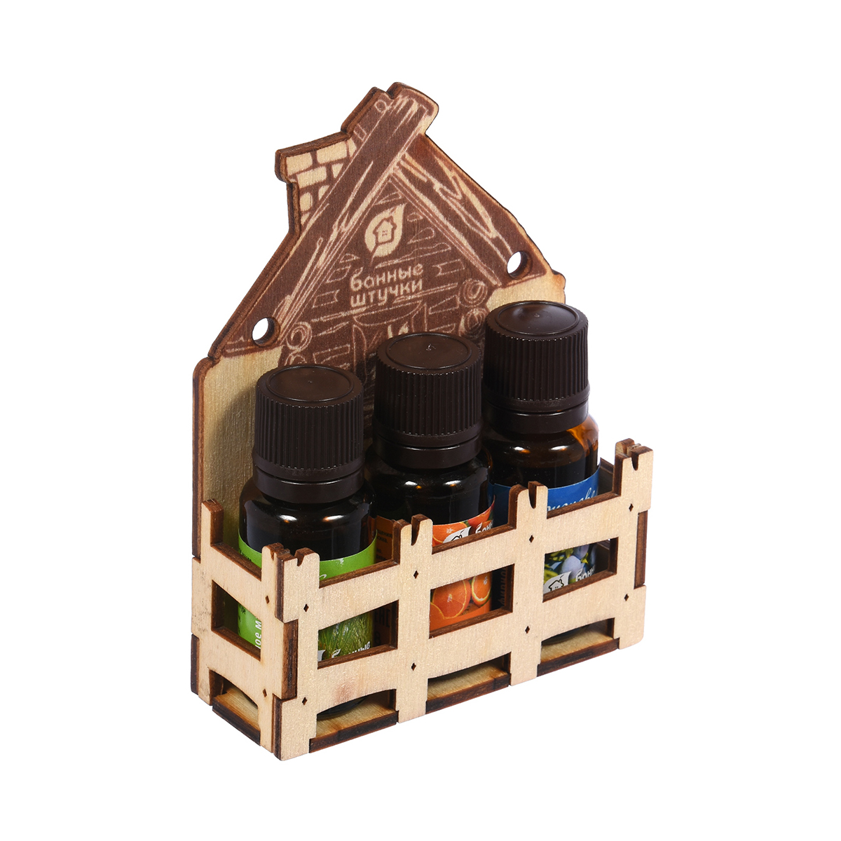 Масла эфирные  "банька" набор 3 шт. (апельсин, сосна, можжевельник) (1/10) "банные штучки" 33402