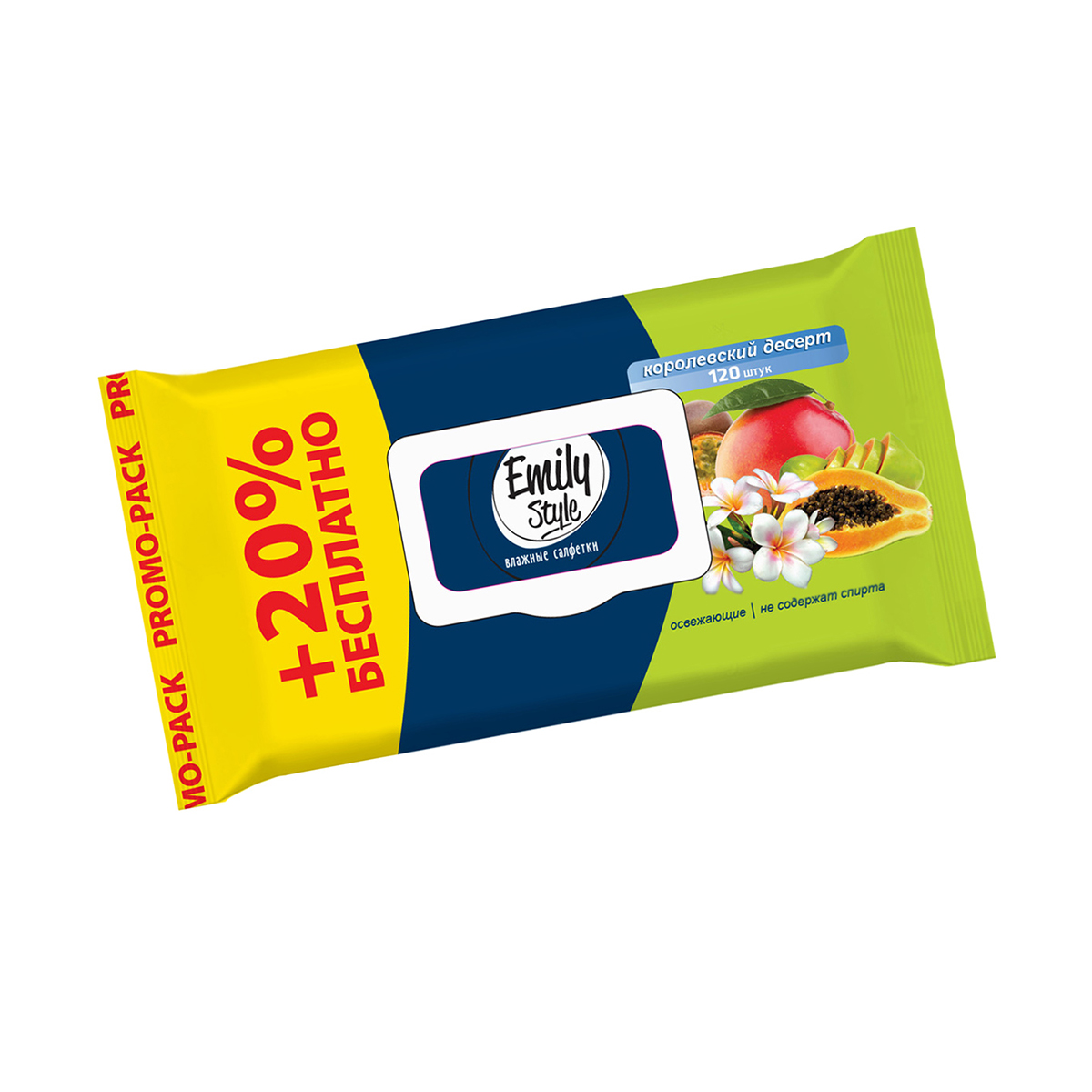 Салфетки влажные " королевский десерт" упак. 120 шт. (1/12) "emily style"