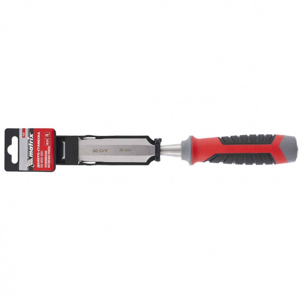 Долото-стамеска, 26 мм, 60 CrV, трехкомпонентная обрезиненная рукоятка Matrix (24761)