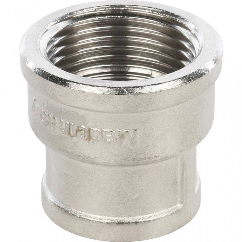Муфта резьбовая переходная 1" x 3/4" ВР никель STOUT
