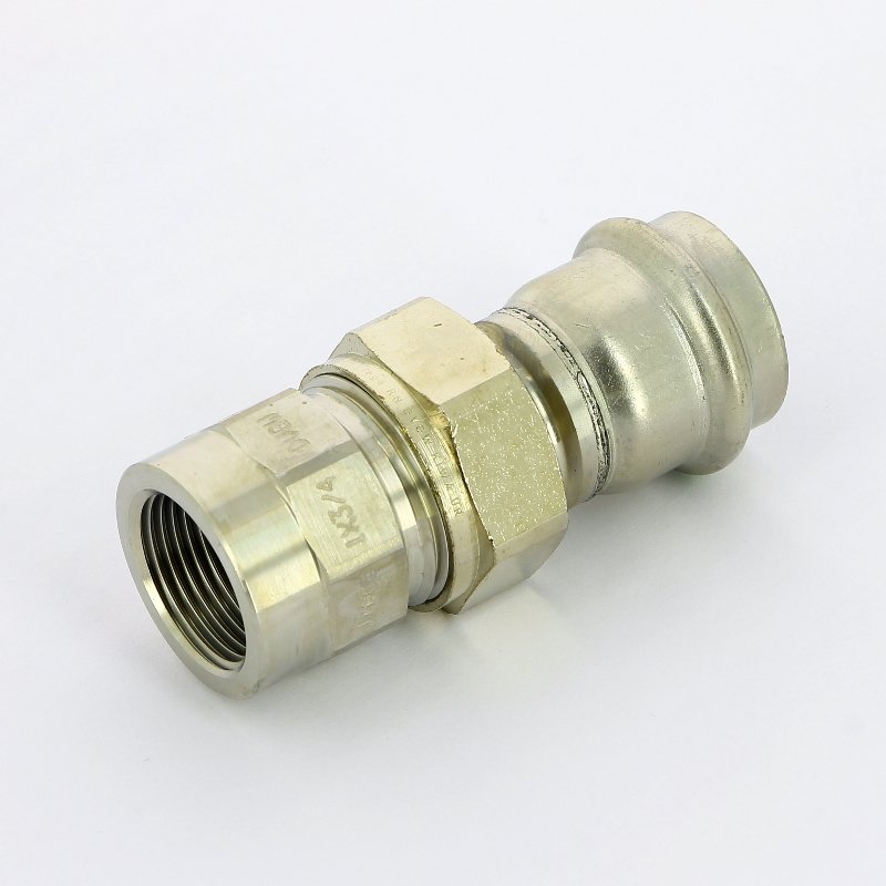 Муфта пресс-В разъёмная 28x3/4" с плоской прокладкой нержавеющая сталь Sanpress Inox VIEGA