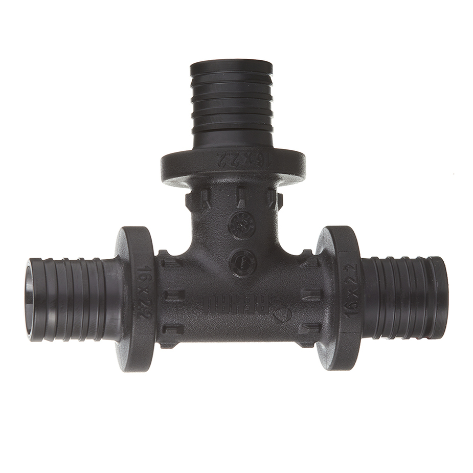 Тройник равнопроходной 16 x 16 x 16 REHAU RAUTITAN PX пластик