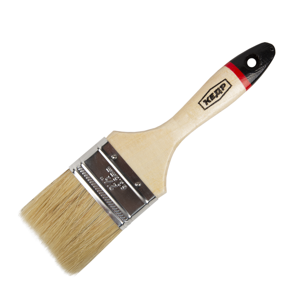 Кисть плоская "евро" №2,5/63 мм  (12/300) натур.щетина, дерев.ручка "кедр"  099-6325