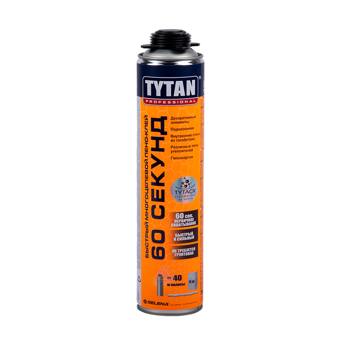 Пено-клей быстрый 60 секунд  750 мл (12/672) "tytan professional"