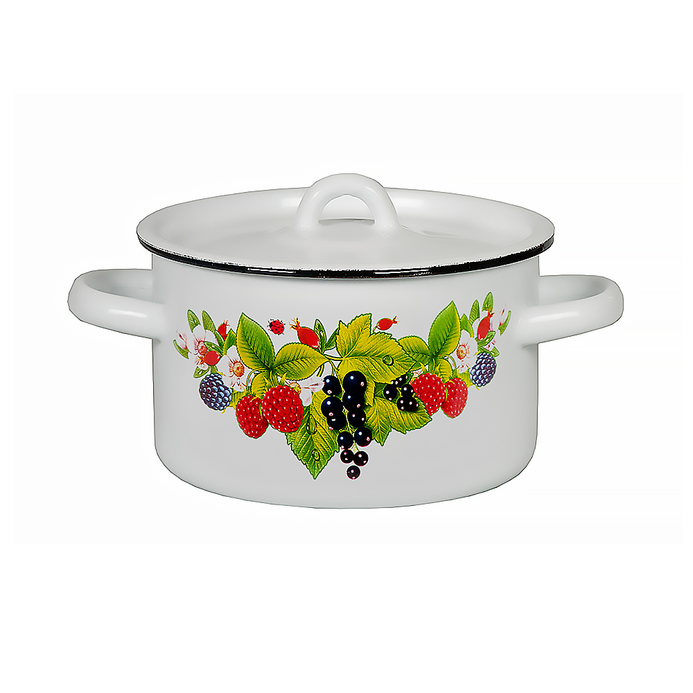 Кастрюля эмалиров. с крышкой декор. 1,5 л (1/8) "стальэмаль"  1с15с/1