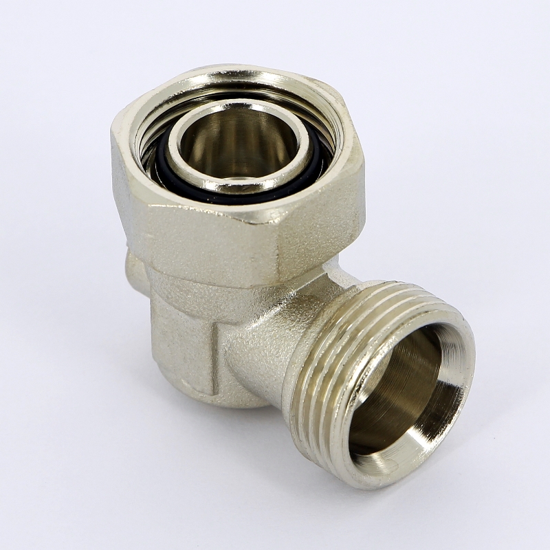 Узел угловой ВН 3/4"ЕК х 3/4" ЕК одинарный радиаторный со встроенным краном UNI-FITT