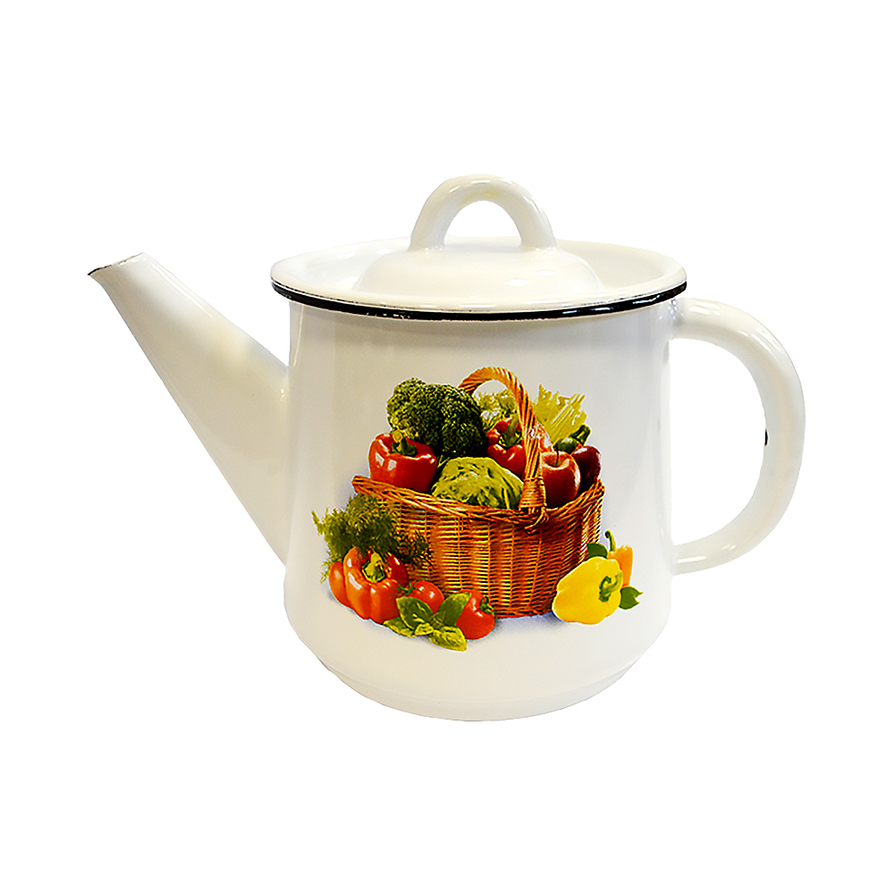 Чайник эмалиров. декор. 1 л (1/12) "стальэмаль"  1с202с