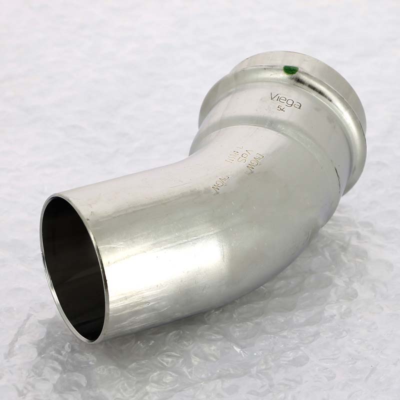 Угол-вставка пресс 45°54 нержавеющая сталь Sanpress Inox VIEGA