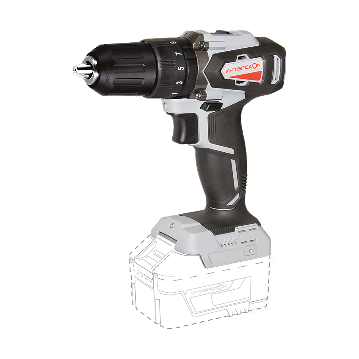 Дрель-шуруповерт ударн. аккум. дау-13/18вк (без аккум. и заряд. устр-ва)(1/5) "интерскол" 573.0.0.70