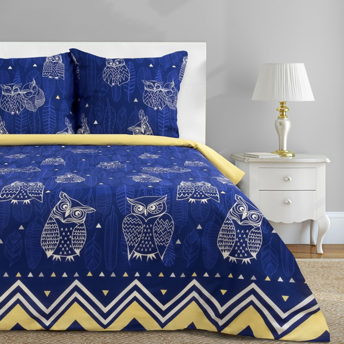 Постельное белье "этель" ушастые совы евро (бязь) (1) 3988366