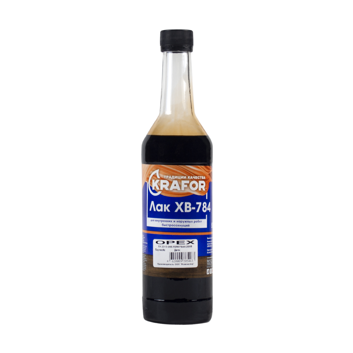 Лак хв-784 орех 0,5 л (12) "krafor"