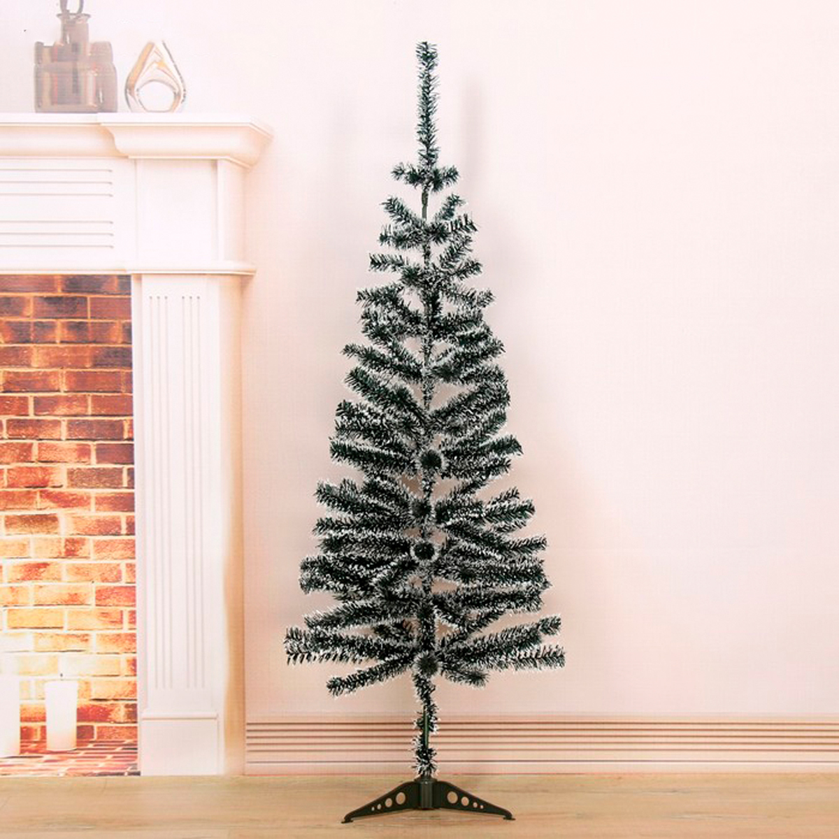 Ель декор. "радуга" 120 см, 110 веток (зеленая с белым) "зимнее волшебство" 703631