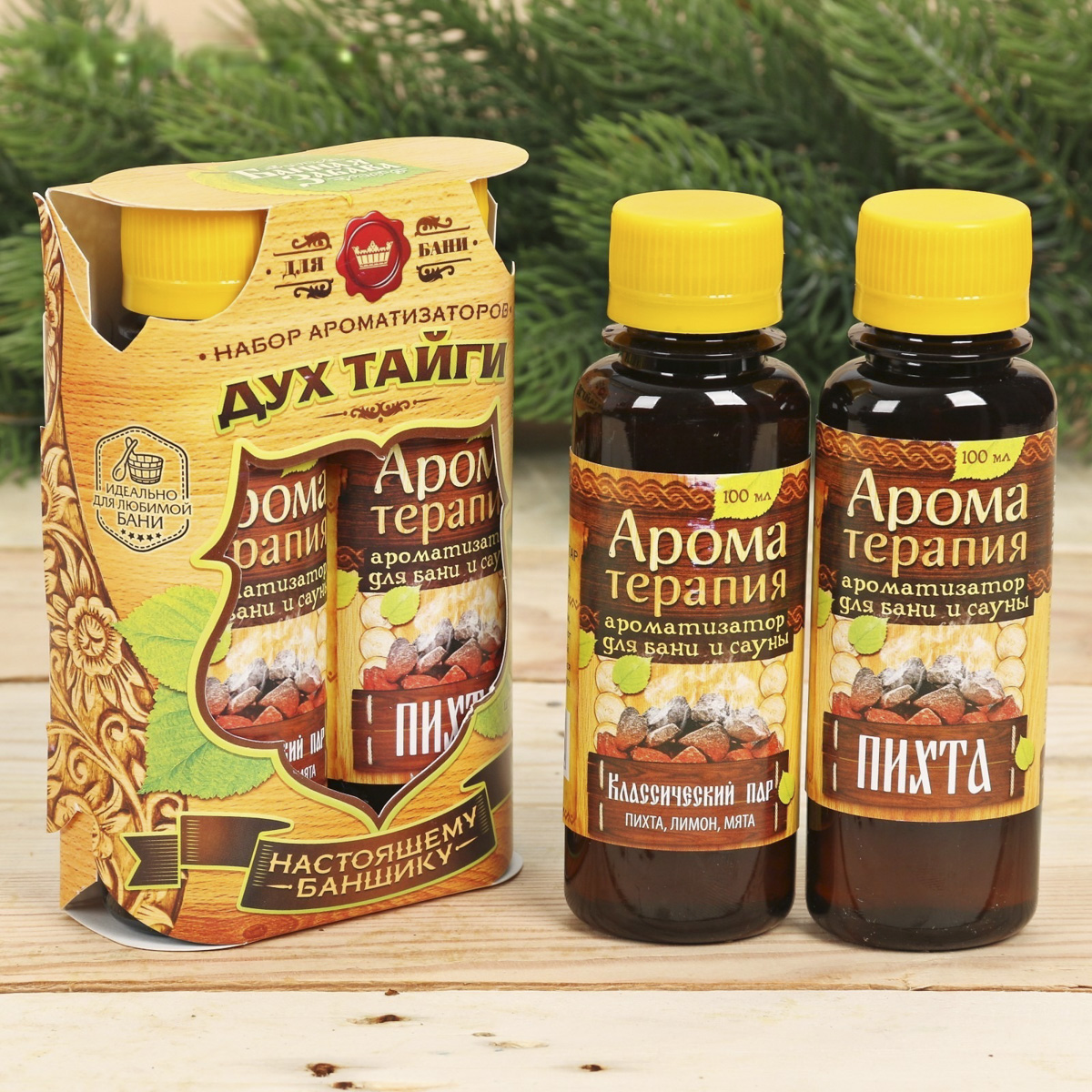Ароматизатор для бани и сауны "дух тайги" набор 2 шт. х 100 мл "банная забава" 1481857