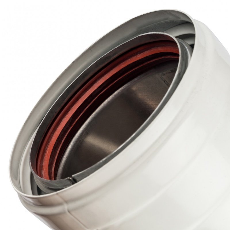 Угол 90° D=80 мм утепленный для коаксиального дымохода STOUT