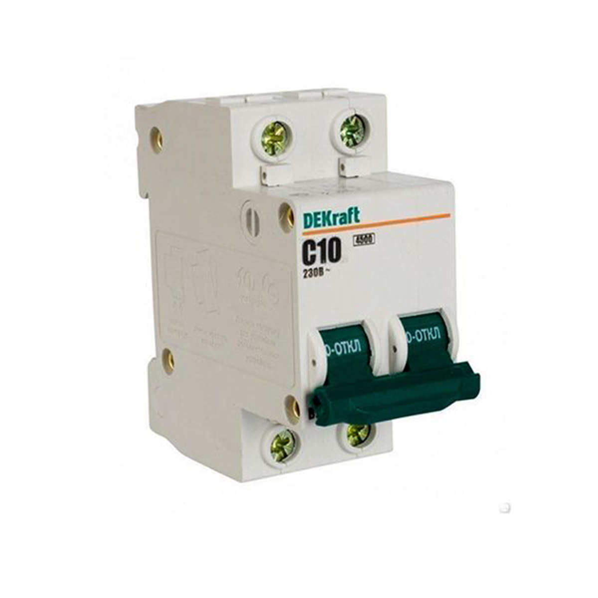 Выключатель автомат. ва-101 2р 10а 4,5ка тип с (1/6/72) "dekraft"