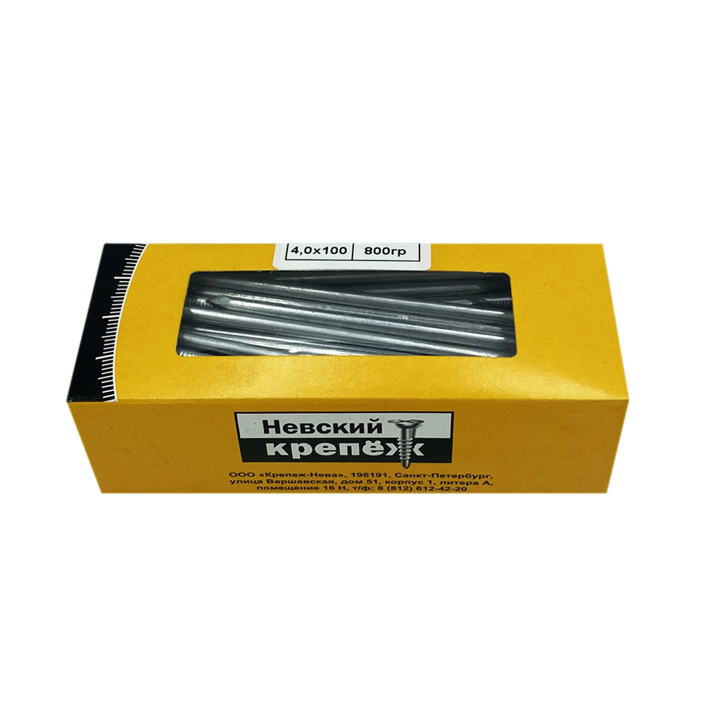 Гвозди оцинк. 4 х 100 мм 800 г (1/20) "невский крепеж"