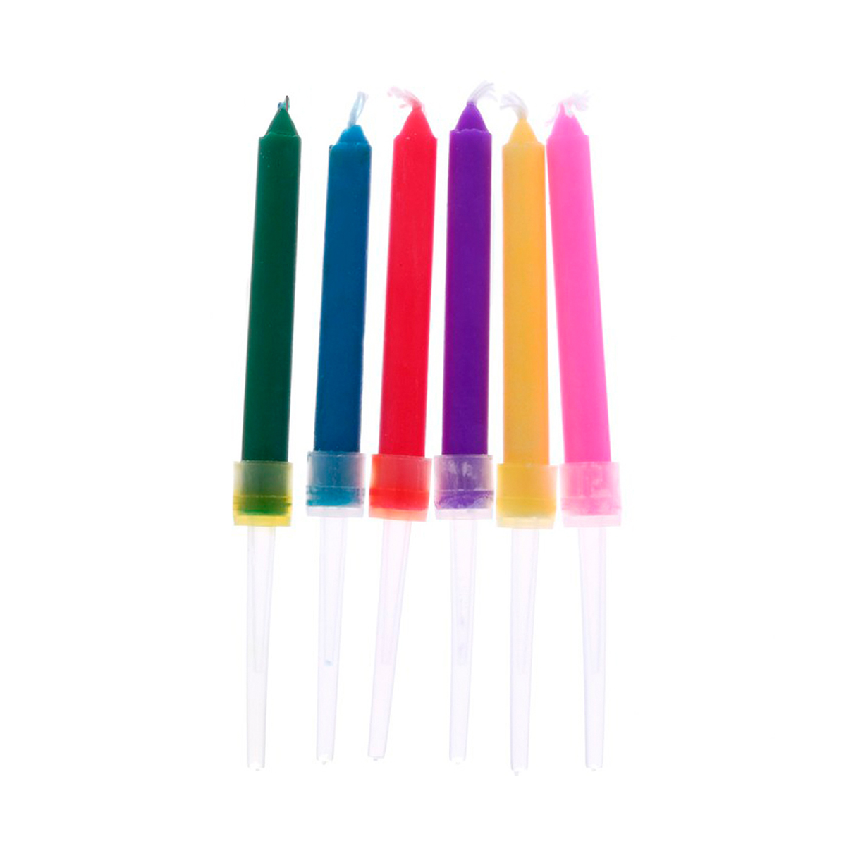 Свечи для торта "с днем рождения" набор 6 шт. с цветным пламенем (1/100) "страна карнавалия" 2452117
