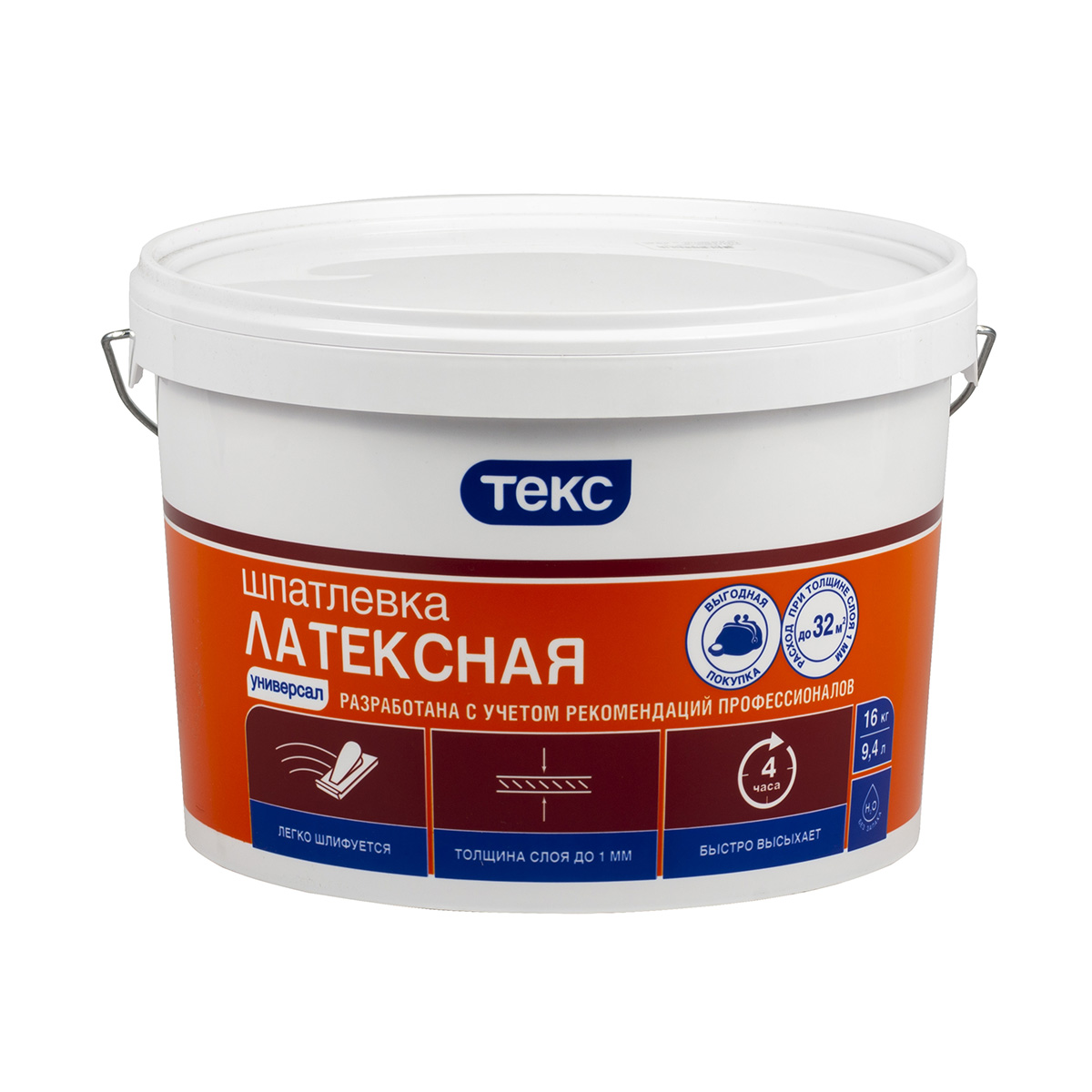 Шпатлевка латексная "универсал" 16 кг (1/44) текс