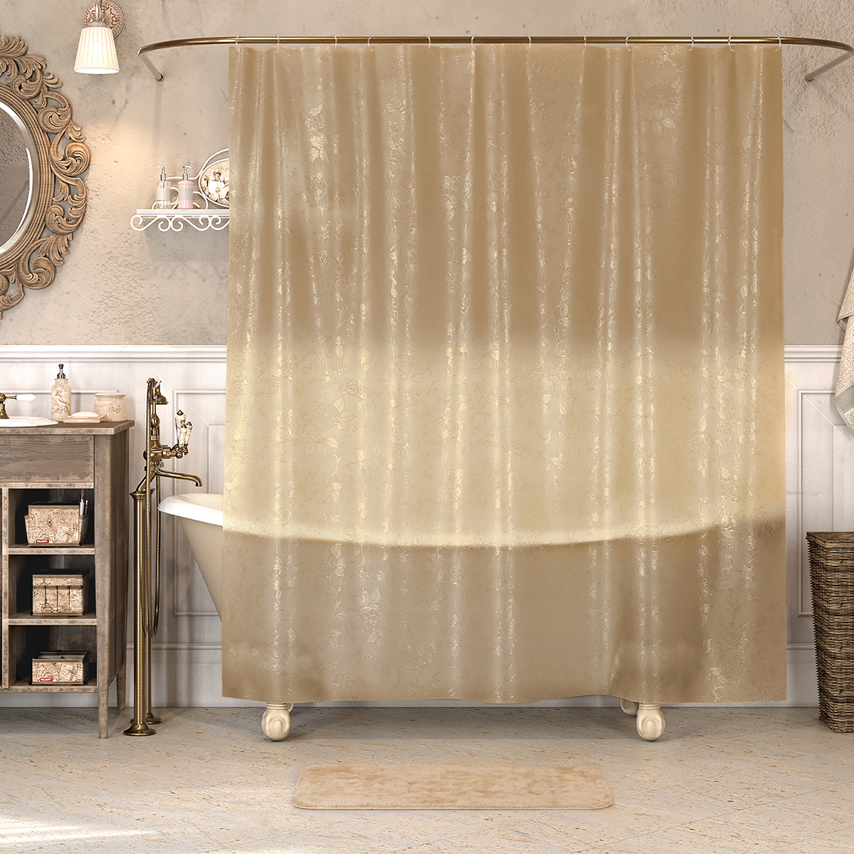 Штора для ванной 180*180 см (peva) "vintage" (1/24) "valiant" vn-1818c