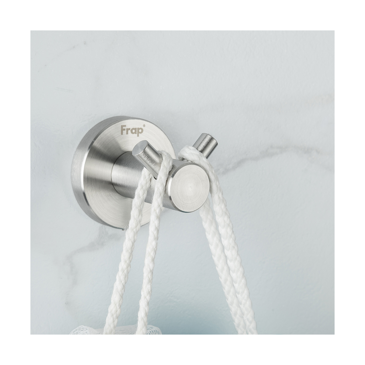 Крючок двойной f30105-2 (нерж.сталь), сатин (1/40/80) "frap"