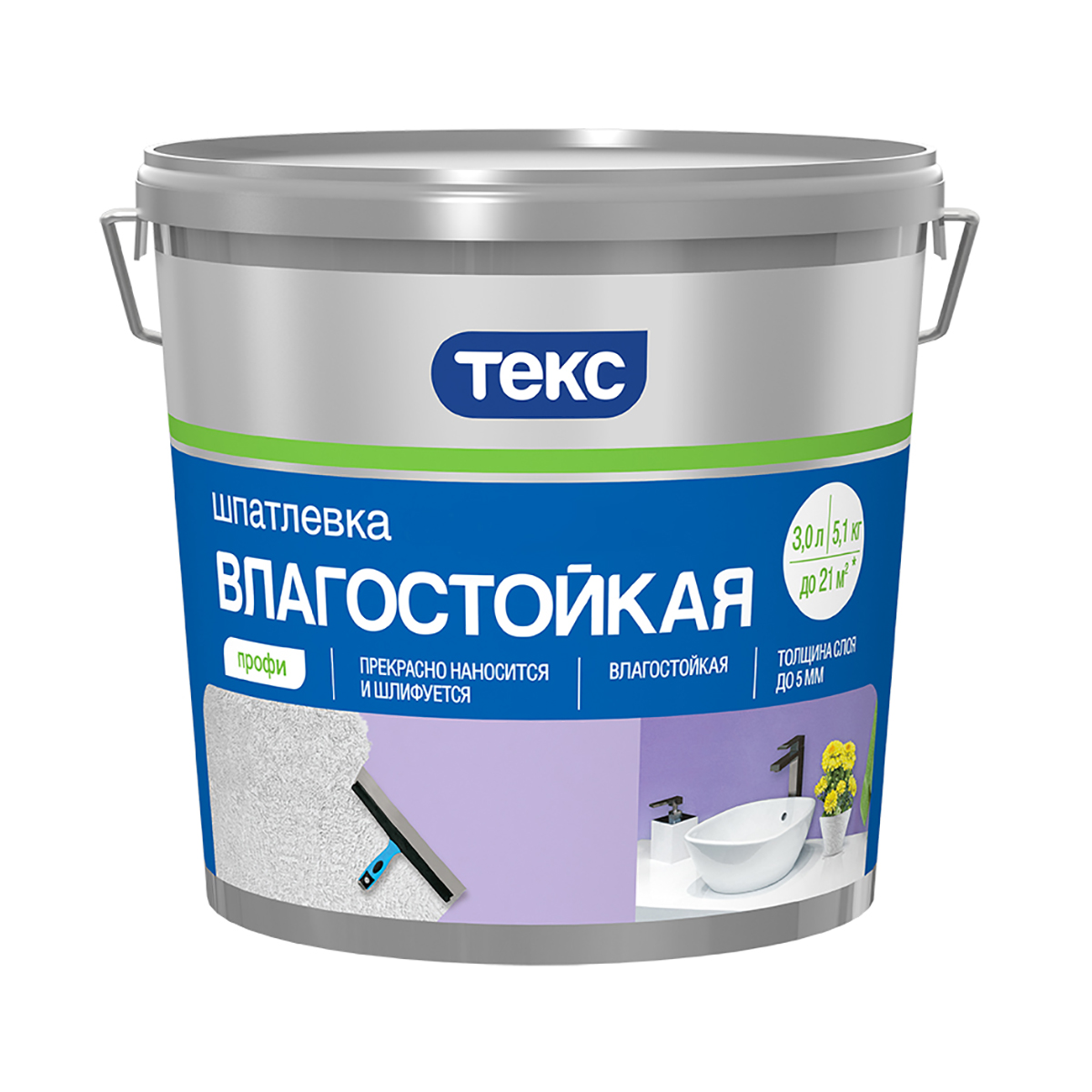 Шпатлевка "профи" влагостойкая 3 л/5,1 кг (1) текс