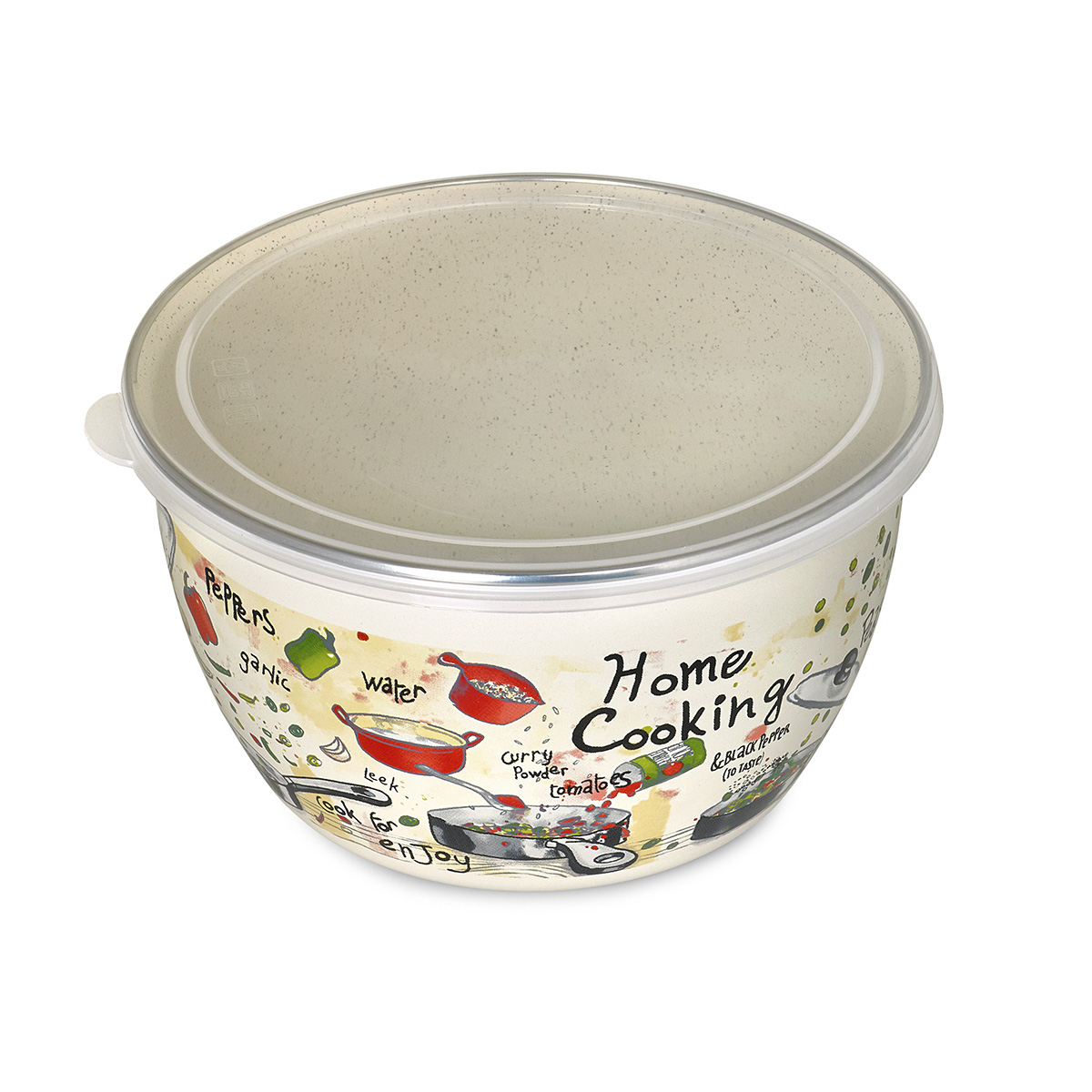 Миска эмалиров. "гурман" 2,4 л, 18 см пласт. крышка (1/4) "metrot"