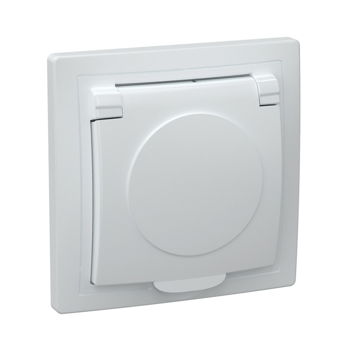 Розетка "кварта" 1 местн. с заземл, с крышкой рсб10-3-кб, 16а, белый (1/8/160) "iek"