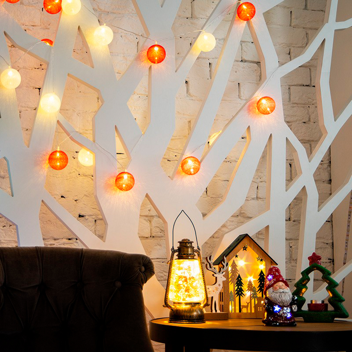 Электрогирлянда "фонарики магия" 3,5 м, 20 теплых ламп, шнур прозр. (1/24) "neon-night" 303-088