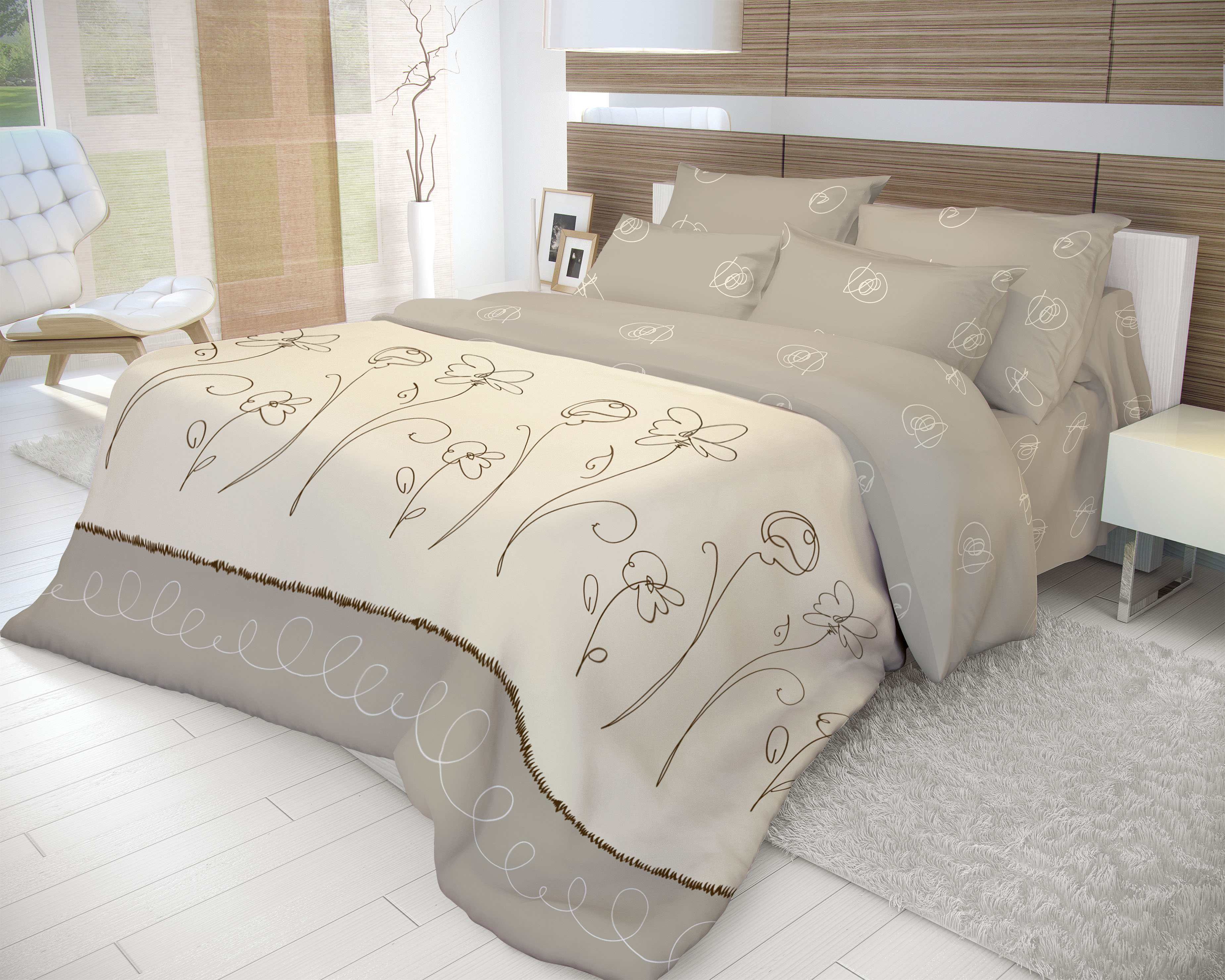 Постельное белье "волшебная ночь" фиалка монмартра 2 сп. (ранфорс) (1)