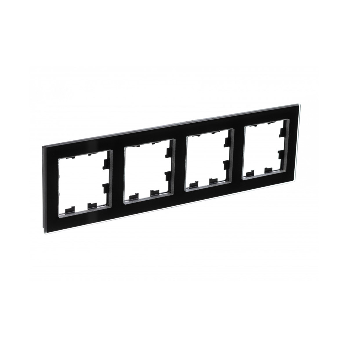 Рамка "atlasdesign nature" 4-х местн. универс., стекло, черный (1/6/12) "schneider"