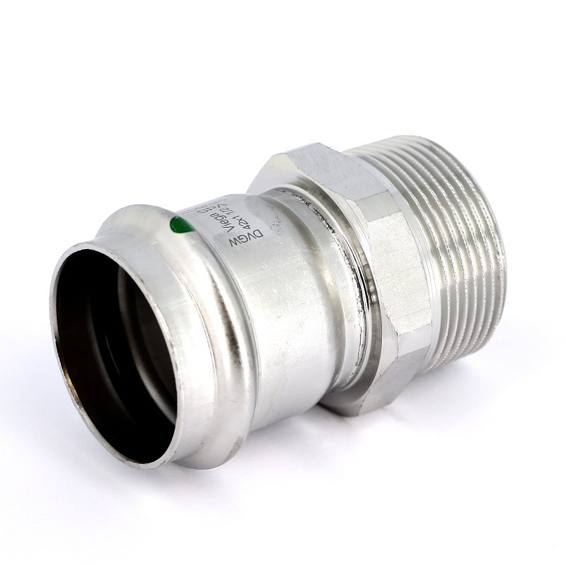 Муфта пресс-Н 42х1"1/2 нержавеющая сталь Sanpress Inox VIEGA