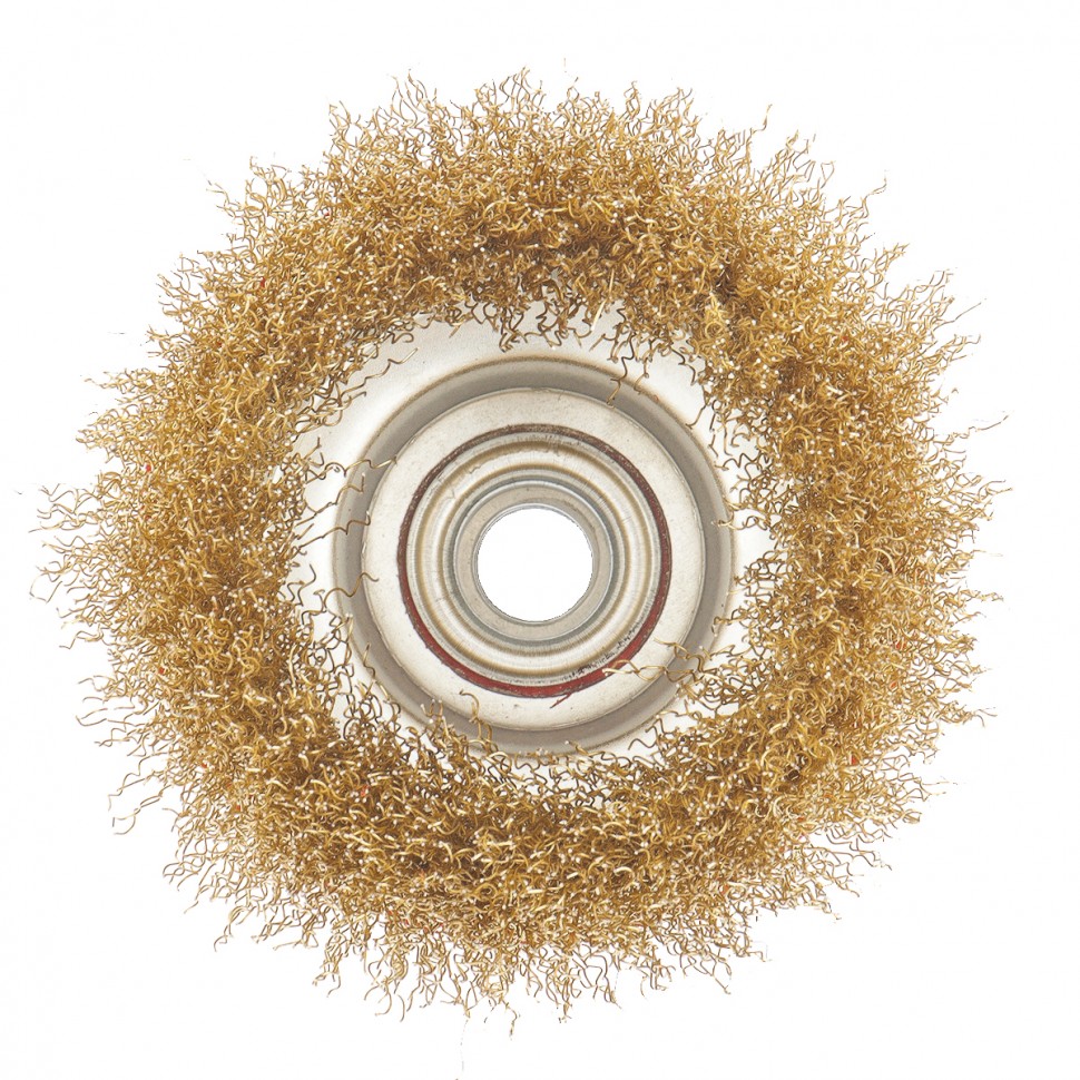 Щетка для УШМ, 100 мм, М14, "чашка", латунированная витая проволока Matrix (74605)