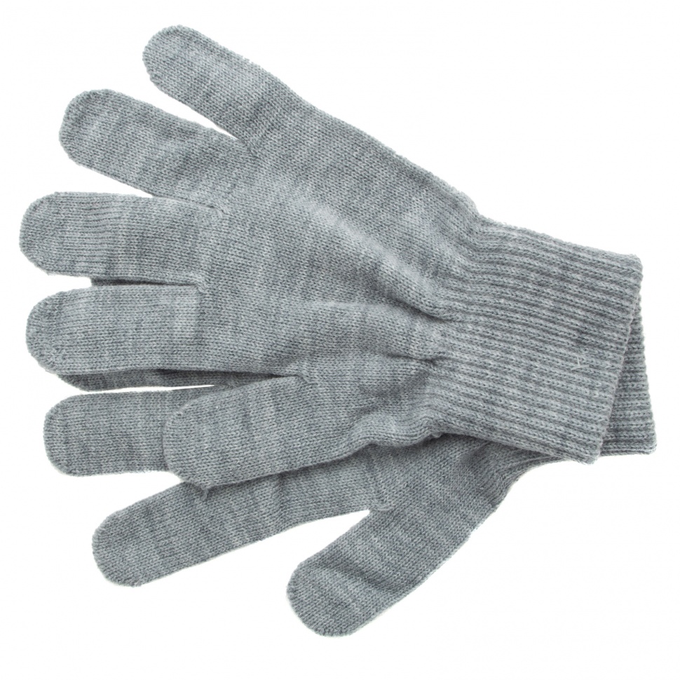 Перчатки трикотажные, акрил, серая туча, двойная манжета Сибртех (68672)