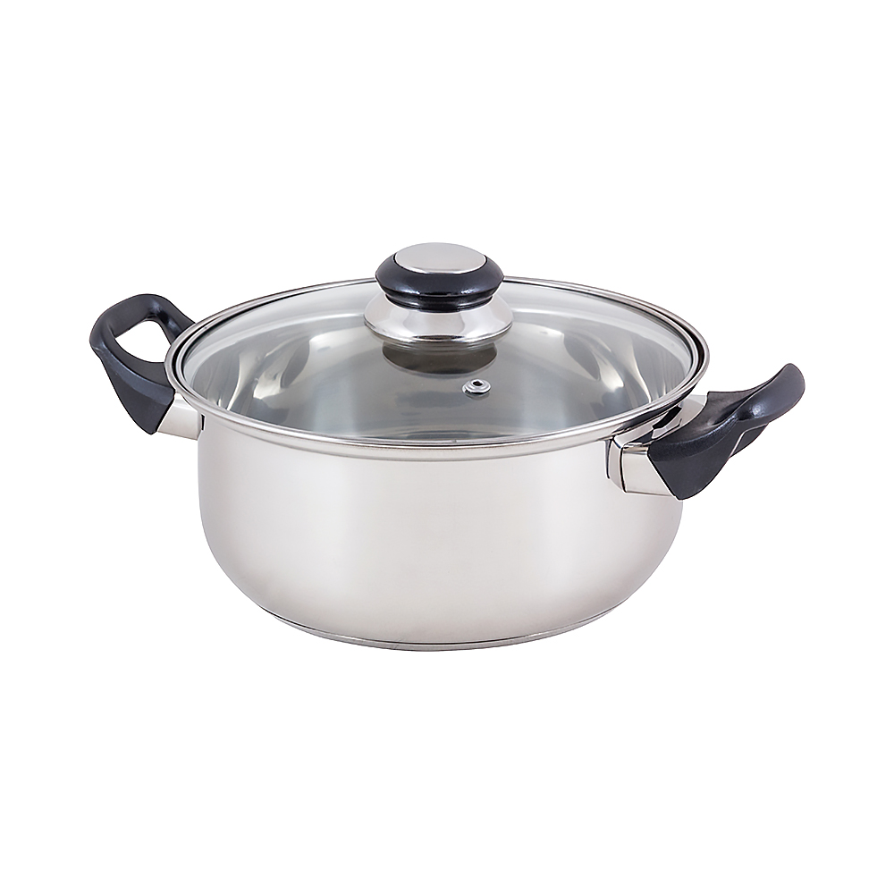 Кастрюля нержав. bak-01  1,4 л стекл. крышка (1/8) "mallony"