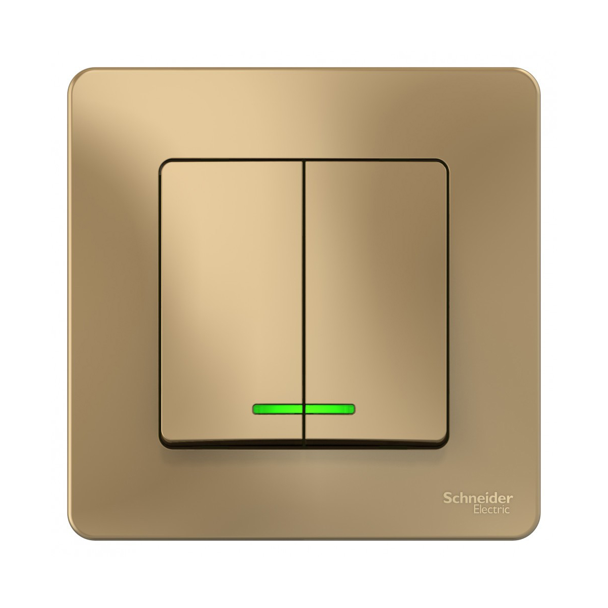 Выключатель "blanca" 2-х кл. с индикатором 10а, титан (1/10/20) "schneider"