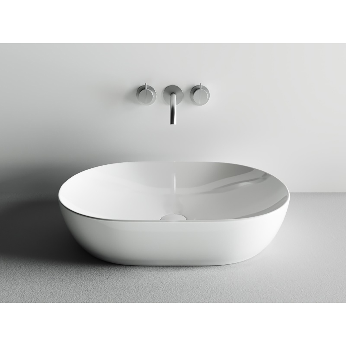 Раковина накладная "element" 600*415*135 мм овальная, белая "ceramica nova" cn5009