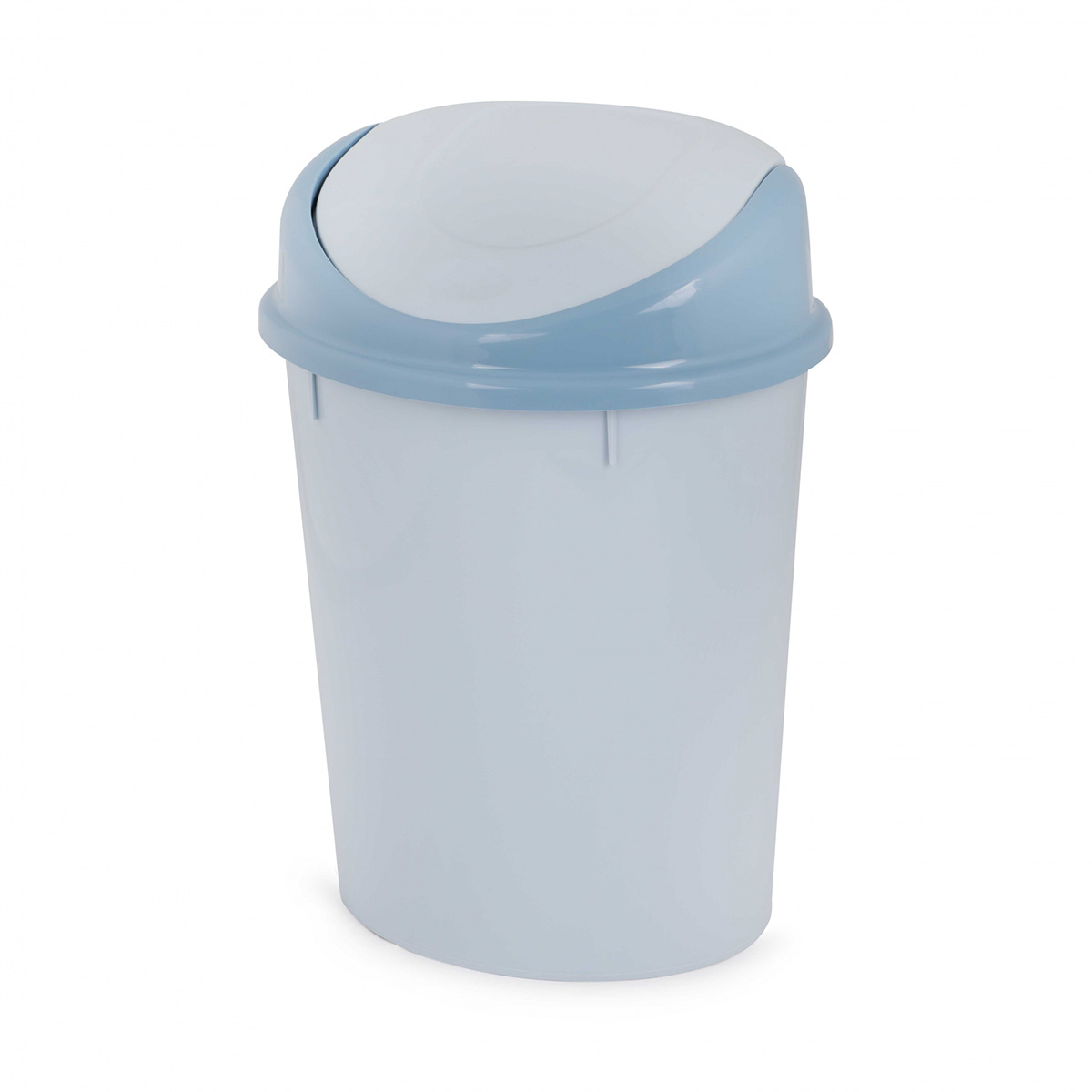 Контейнер для мусора  8 л овальный с плавающей крышкой (голубой) (1/5) "альтернатива" м1377