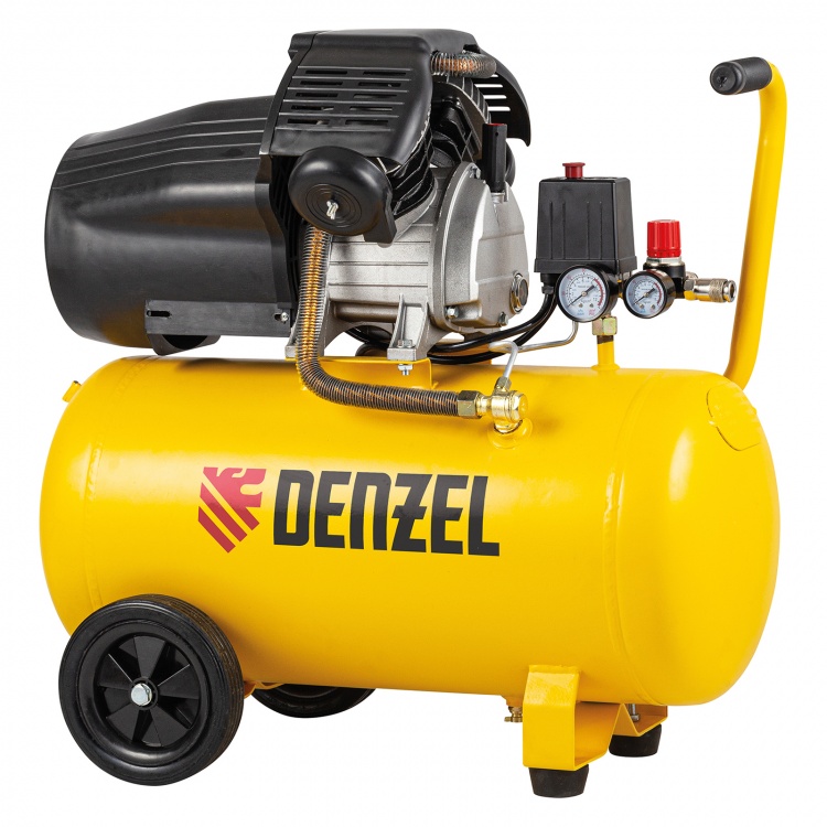 Компрессор воздушный DCV2200/50, прямой привод, 2.2 кВт, 50 литров, 380 л/мин Denzel (58167)