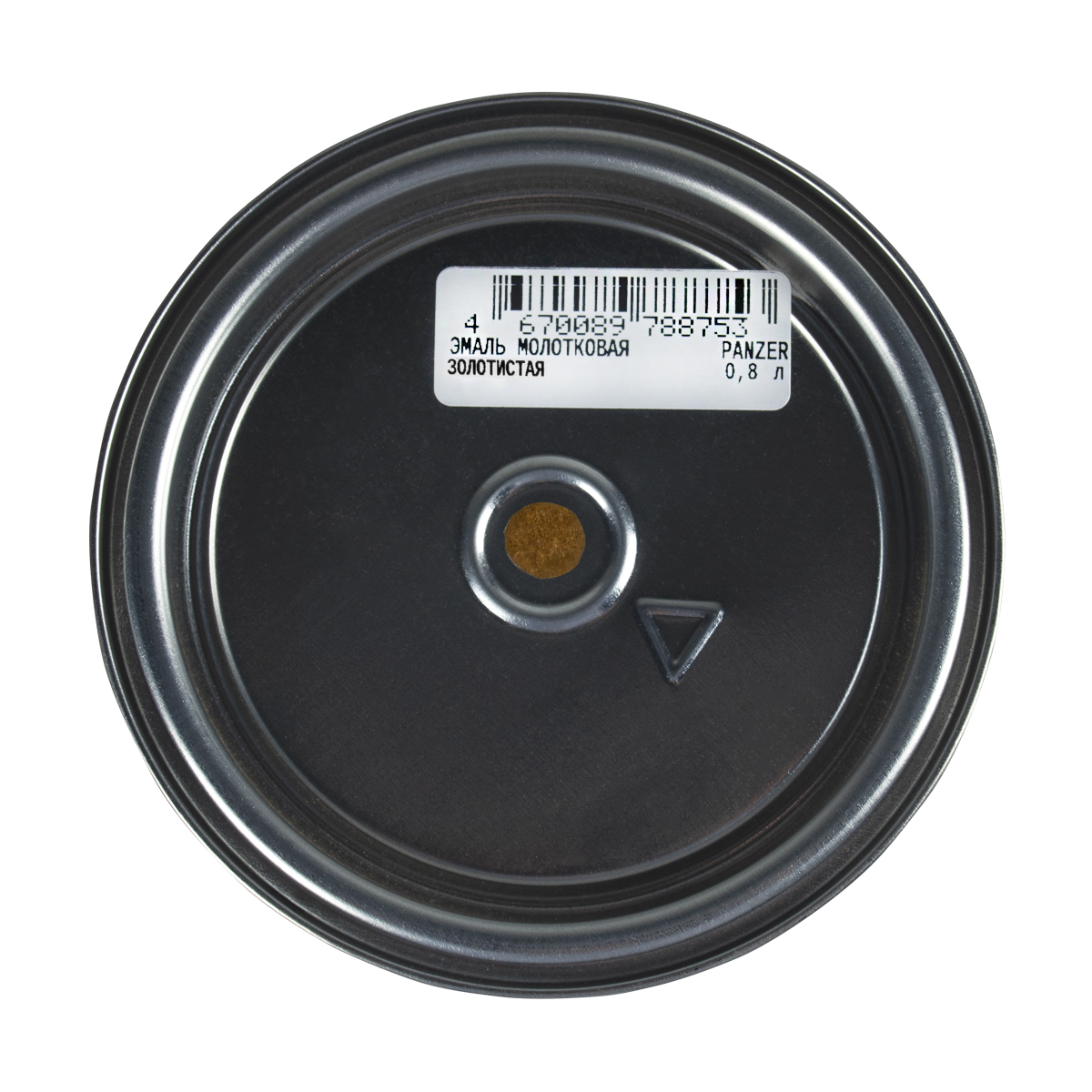 Эмаль универсальная молотковая золотистая 0,8 л (1/14) "panzer"