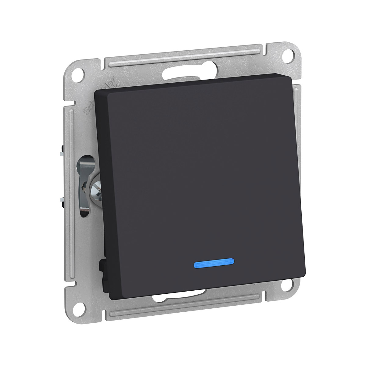 Переключатель "atlasdesign" 1 кл. с индикатором (механизм) 10а, карбон (1/5/20) "schneider"