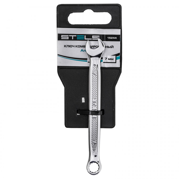 Ключ комбинированный, 7 мм, CrV, антислип Stels (15244)