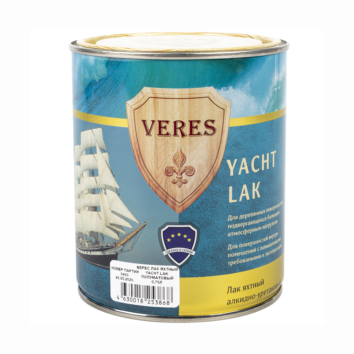 Верес лак яхтный п/матовый  0,75 л (1/6) "veres"