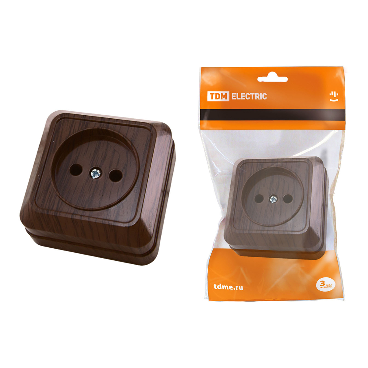 Розетка открыт. уст. 10а 250в ip20 (керам.) "ладога" бук (1/10/200) tdm sq1801-0310