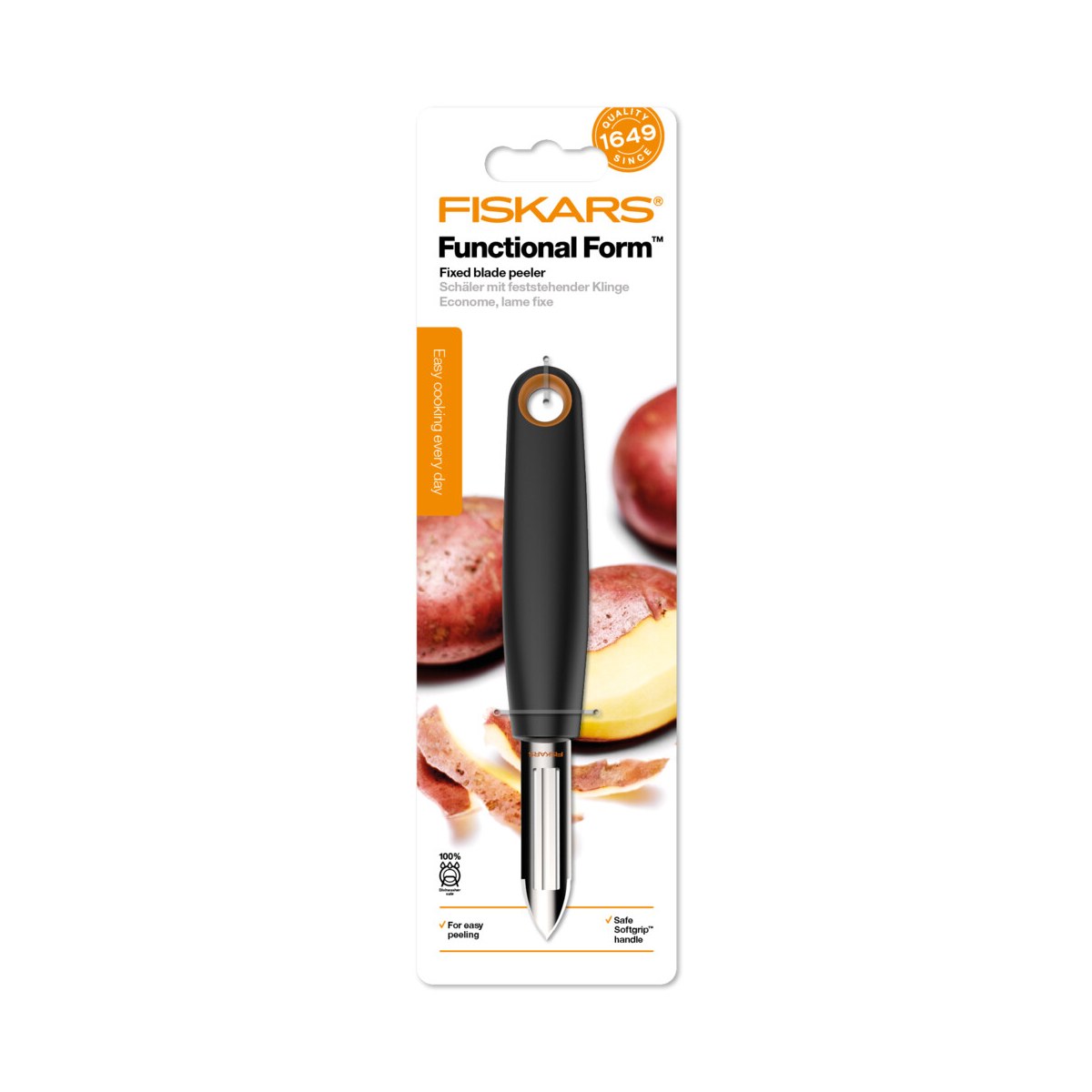 Овощечистка c фиксированным лезвием "functional form" (1/6) "fiskars" 1014418