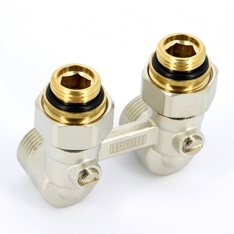 Узел НН угловой для радиаторов 1/2" x 3/4" с нижней подводкой REHAU ЕК