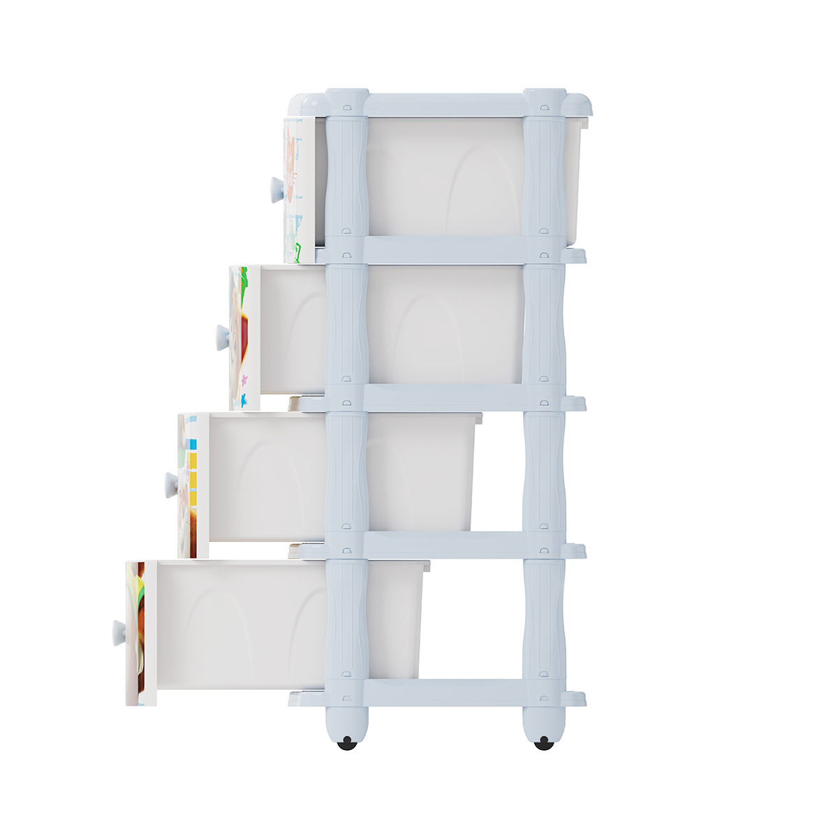 Комод детский "44 котёнка" 4-х секционный широкий (1) "альтернатива"  м7645